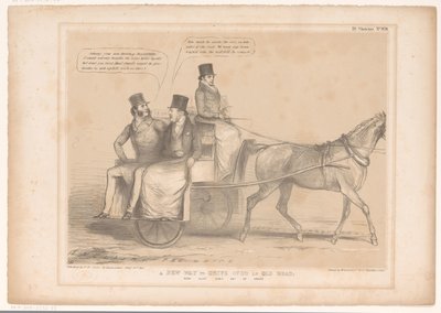 Spotprent conheceu Russell, Inglis e Bentinck Uma nova maneira de dirigir por uma estrada antiga; Agora infelizmente! Infelizmente fora de ordem (título no objeto) HB Sketches (título da série no objeto) de John Doyle