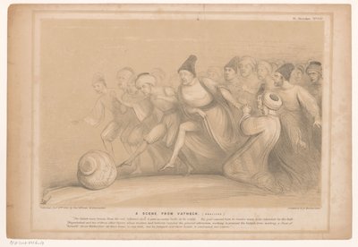 Spotprent conheceu o premier Peel Uma cena de Vatheck. (realizado) (título no objeto) HB Sketches (título da série no objeto) de John Doyle