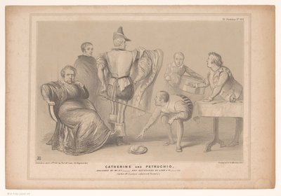 Spotprent conheceu o primeiro-ministro Robert Peel e Joseph Hume Catarina e Petrucio. Desenhado por Mr. D