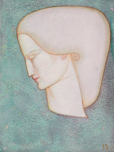 Cabeça Feminina (aguarela) de John Duncan