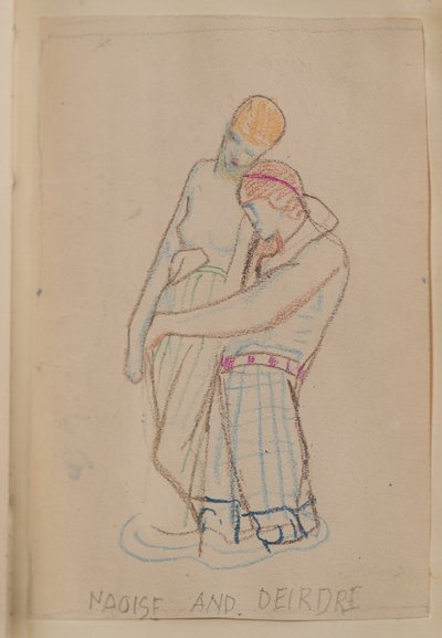 Naoise e Deirdre (lápis) de John Duncan