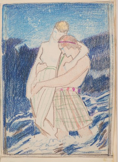 Naoise e Deirdre (lápis) de John Duncan