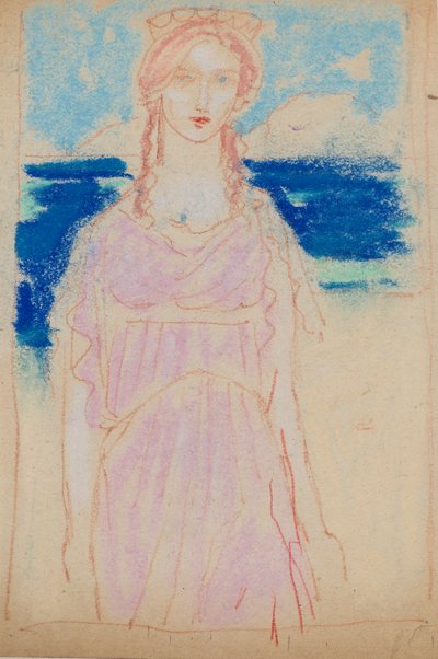 Princesa da Terra Sob as Ondas (giz) de John Duncan