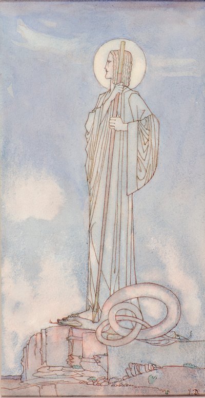 São Jorge e o Dragão (caneta e tinta) de John Duncan