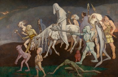The Fomors (ou The Powers of Evil Abroad in the World), c.1939 (tempera) de John Duncan