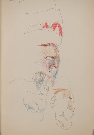 Sem título [Rostos de perfil] (lápis) de John Duncan