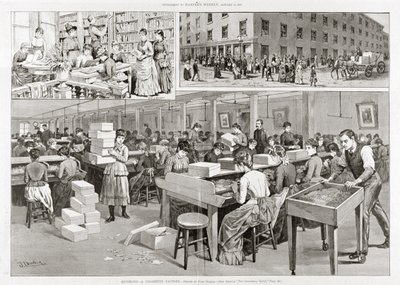 Cenas da produção de cigarros, 1887 de John Durkin