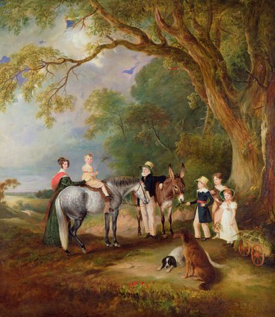 Miss Catherine Herrick com suas sobrinhas e sobrinhos, os cinco filhos mais velhos do Rev. e Sra. Henry Palmer, 1827 de John E. Ferneley