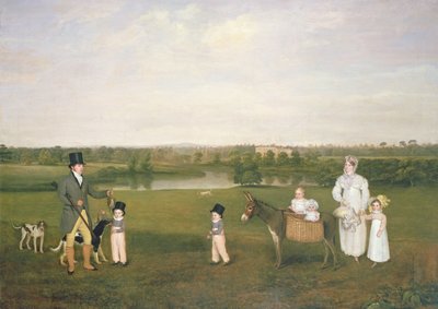 William Hetton Cooke com sua esposa e filhos no viveiro de Worleston, Chester de John E. Ferneley