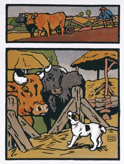 Ilustração para The Dog and the Cow, de 