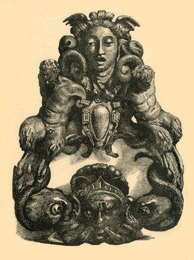 Batente de porta com golfinhos e sátiros, início do século XVII, 1881. de John Emms