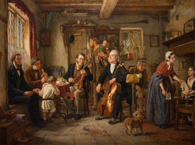 Um Ensaio Filarmônico em uma Fazenda de 1860 de John Evan Hodgson