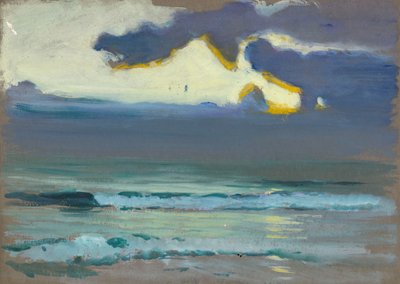 Paisagem marítima. Mar escuro e calmo com rolos suaves (pintura) de John Everett