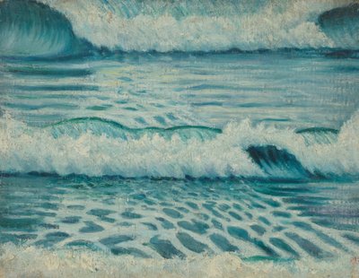 Paisagem marítima, finais do século XIX - meados do século XX (óleo sobre tela) de John Everett