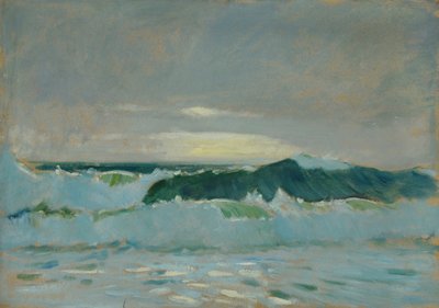 Paisagem marítima, finais do século XIX - meados do século XX (óleo sobre papel) de John Everett