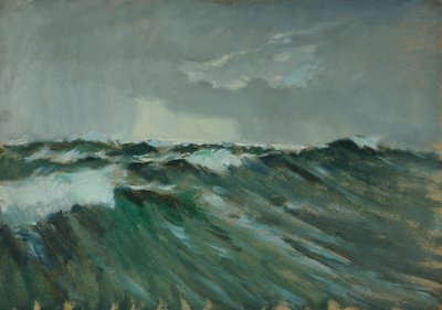 Paisagem marítima, finais do século XIX - meados do século XX (óleo sobre papel) de John Everett