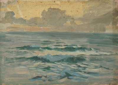 Paisagem marítima, finais do século XIX - meados do século XX (óleo sobre papel) de John Everett