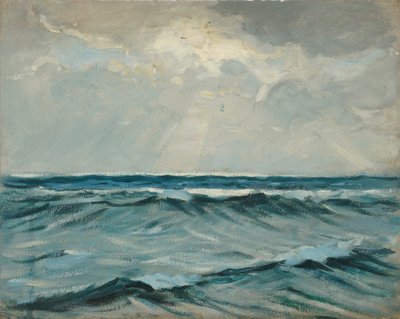 Paisagem marítima, finais do século XIX - meados do século XX (óleo sobre papel) de John Everett