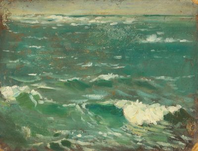 Paisagem marítima, c.1909 (óleo sobre cartão de pasta de papel) de John Everett
