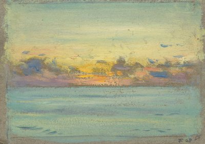 Paisagem marítima, finais do século XIX - meados do século XX (óleo sobre papel) de John Everett