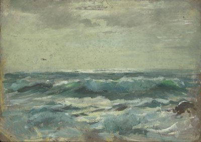 Paisagem marítima, finais do século XIX - meados do século XX (óleo sobre papel) de John Everett