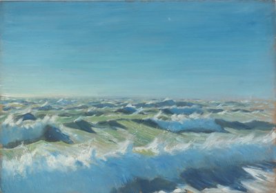 Paisagem marítima, finais do século XIX - meados do século XX (óleo sobre papel) de John Everett
