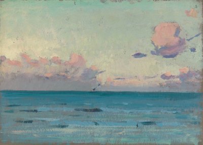 Paisagem marítima, finais do século XIX - meados do século XX (óleo sobre papel) de John Everett