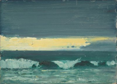 Paisagem marítima, finais do século XIX - meados do século XX (óleo sobre papel) de John Everett