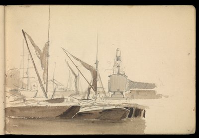 Paisagem marítima, caderno de esboços de John Everett