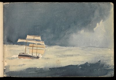 Paisagem marítima, caderno de esboços de John Everett