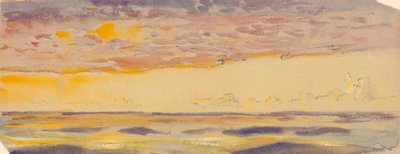 Paisagem marítima, mar amarelo e nuvens roxas, finais do século XIX - meados do século XX (aguarela, pastel) de John Everett