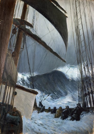 A ponte "Birckdale" na tempestade, durante uma viagem de Bristol a Sabine Pass, Texas (Estados Unidos, Estados Unidos), entre abril e junho de 1920 de John Everett