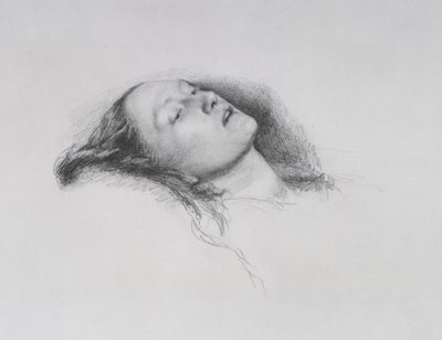 Elizabeth Siddal: Estudo para "Ophelia", 1852 de John Everett Millais