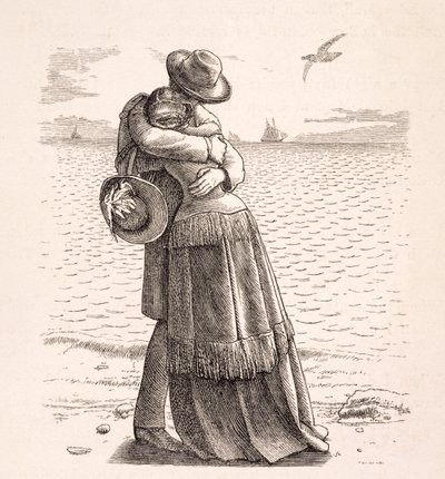 Ilustração para &39;Locksley Hall&39; de Poemas de Tennyson, gravada por John Thompson, pub. por Edward Moxon, 1857 de John Everett Millais