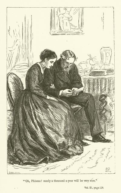 Ilustração para Phineas Finn por Anthony Trollope de John Everett Millais