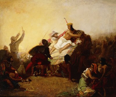 Pizarro Apreendendo o Inca do Peru, 1846 de John Everett Millais