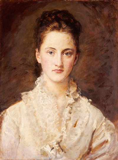 Retrato da filha do artista, Mary, meio comprimento, 1875-1876 de John Everett Millais