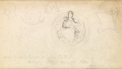 Esboço para um brasão de armas, 1862 de John Everett Millais