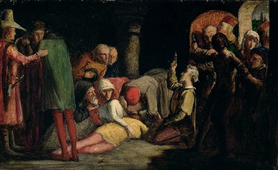 A morte de Romeu e Julieta, c.1848 (óleo sobre cartão) de John Everett Millais