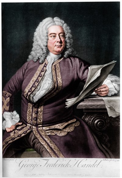 George Frideric Handel, compositor barroco britânico nascido na Alemanha, 1749 de John Faber the younger