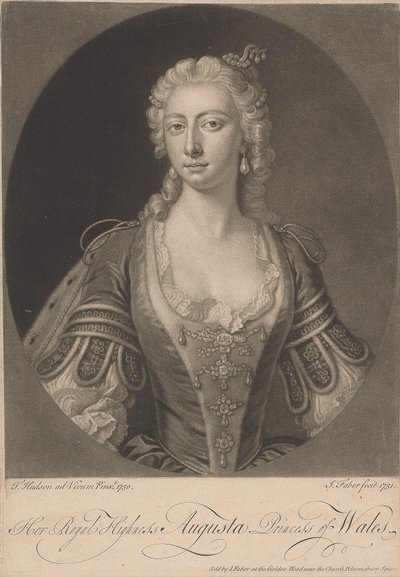 Sua Alteza Real Augusta Princesa de Gales, 1751 de John Faber the younger