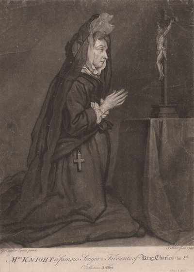 A Sra. Cavaleiro Cantora Famosa e Favorita do Rei Carlos II de John Faber the younger