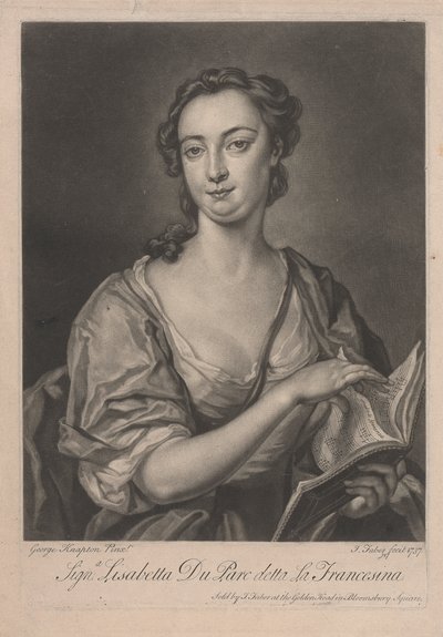 Signa Lisabetta DuParc conhecida como La Francesina de John Faber the younger