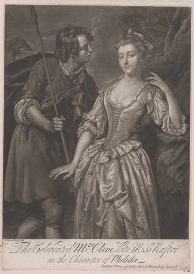 A Celebrada Sra. Clive, falecida Sra. Rafter, na personagem de Philida de John Faber the younger