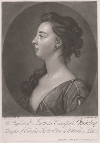 A Honorável Condessa Louisa de Berkeley, Filha de Charles Lenox Duque de Richmond e Lenox de John Faber the younger