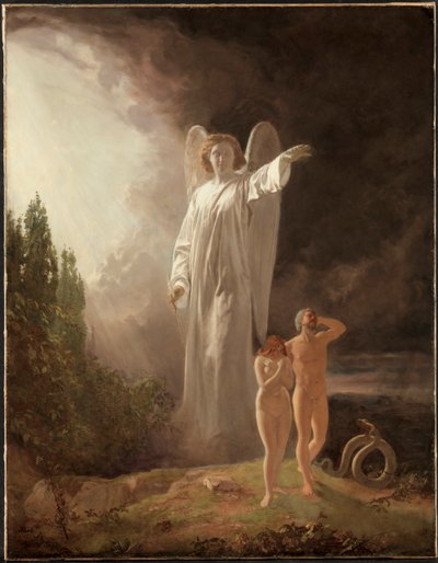 Expulsão de Adão e Eva, década de 1880. de John Faed
