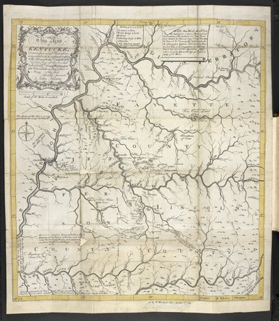 Um Mapa de Kentucky, em O Descobrimento, Assentamento e Estado actual do Kentucke de John Filson