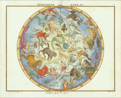 1776 - John Flamsteed - Hemisfério Boreal (recortado) de John Flamsteed