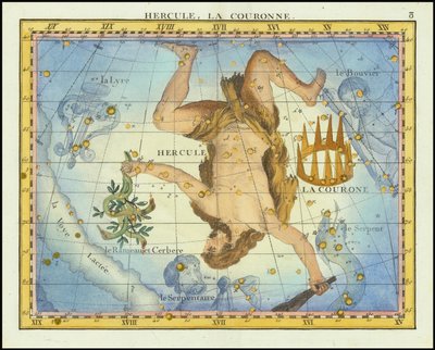 1776 - John Flamsteed - Hercules, La Couronne (Hércules e a Coroa) de John Flamsteed