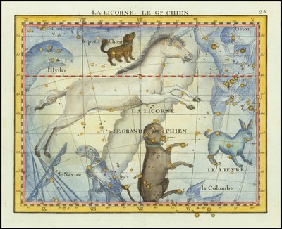 1776 - John Flamsteed - La Licorne, Le Grand Chien (Monoceros e Canis Major) de John Flamsteed
